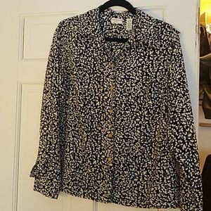 Black and white collared dress shirt